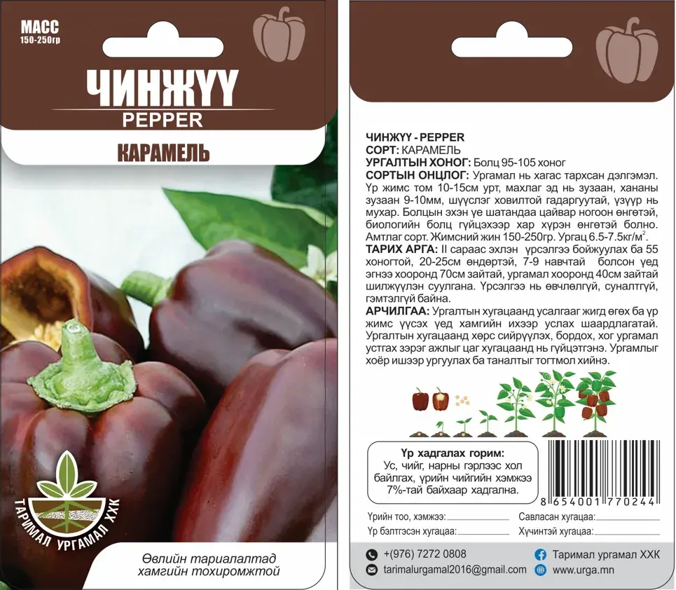 Амтат чинжүү Карамель - Таримал Ургамал