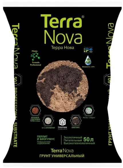 Хөрс TERRA NOVA Биогумусом и перлитом (Грунт универсальный) 50л 