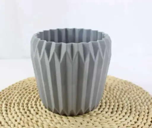 [2801039] Цэцгийн сав олон үет гадаргуутай саарал